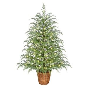 LAST ONE - My Texas House 4’ prelit cypress artificial Christmas potted tree